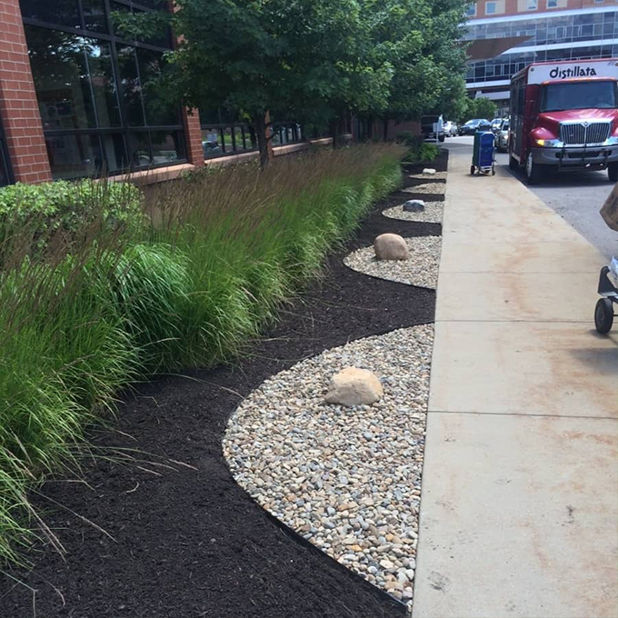 Stone or Mulch Landscaping